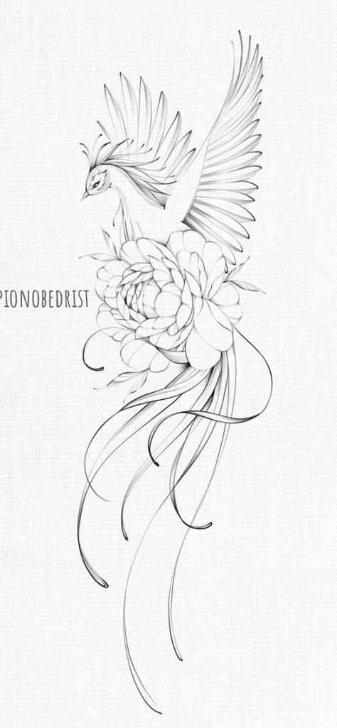 Pheonix Tattoo Floral, Phoenix Tattoo Flowers, Pheonix Tattoo For Women Side Hip, Phoenix Hip Tattoos Women, Phoenix And Flower Tattoo Feminine, Phoenix Shoulder Tattoo For Women, Phoenix Tattoo Side, Phoniex Tattoo Design, Phoenix Tattoo Feminine Thigh