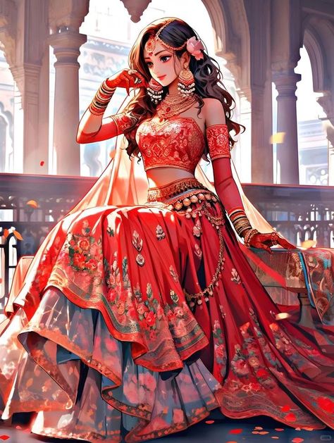 Fantasy Lehenga, Rare Features, Indian Princess, Dress Illustration, Fashion Illustration Sketches Dresses, Fashion Design Collection, Fashion Drawing Dresses, Indian Dresses Traditional, Sketches Dresses