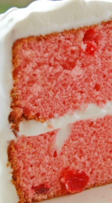 Marishino Cherry Cake, Marchino Cherry Cake Recipe, Maraschino Cherry Cake, Maraschino Cherries Recipes, Cherry Chip Cake Mix, Christmas Flavors, Cherry Chip Cake, Cherry Cake Recipe, Cake Cherry