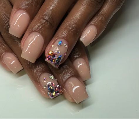 Short Nails With Rhinestones, Sassy Nails, Basic Nails, Really Cute Nails, White Nail Designs, Simple Nail, Cute Nail Designs, Hand Art, Valentine's Day Nails