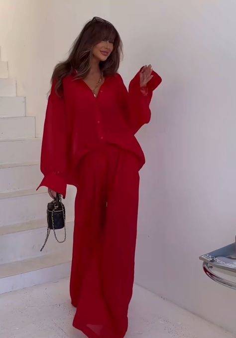 Red Monochrome Outfit, 2024 Outfits, Red Monochrome, Afghan Clothes, Monochrome Outfit, 1990s Fashion, Holiday Set, Bright Colored, Next Holiday