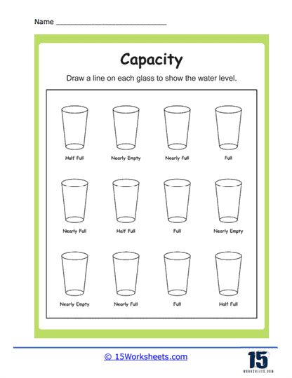 Capacity Worksheets, Teaching Students, Multiple Images, Student Teaching, To Draw, Glass