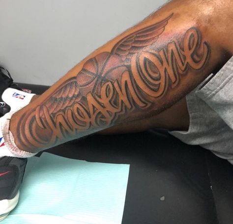 Chosen Tattoo Men, Choose One Tattoo, Self Made Tattoos For Men, The Chosen One Tattoo, Chosen One Tattoo Men, Side Leg Tattoo Men, Calf Tattoo Men Ideas, Chosen 1 Tattoo, Leg Tattoo Black Men