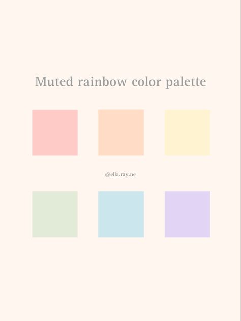 Pastel Bedroom Color Scheme, Soft Rainbow Palette, Pastel Rainbow Colour Palette, Kids Pastel Color Palette, Nursery Color Palette Girl, Rainbow Pastel Color Palette, Soft Rainbow Color Palette, Girls Room Color Palette, Pastel Rainbow Girls Room