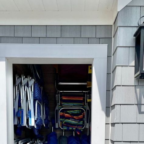 Marnie Custom Homes on Instagram: "Beach gear storage idea.💡Beach life often means welcoming a parade of beach gear into our beach homes and those beach chairs, umbrellas, sand toys, etc. can quickly add up. 🏄‍♀️🏖️⁣⁠ ⁠ Our solution: a dedicated beach gear storage area designed to free up the garage space from the sandy invasion. Nestled to the left of the garage, this storage area ensures that your beach day essentials are organized and accessible making packing up a breeze while leaving the Beach Chair Storage, Beach Gear Storage, Beach Day Essentials, Gear Storage, Large Sheds, Storage Idea, Beach Homes, Sand Toys, Chair Storage