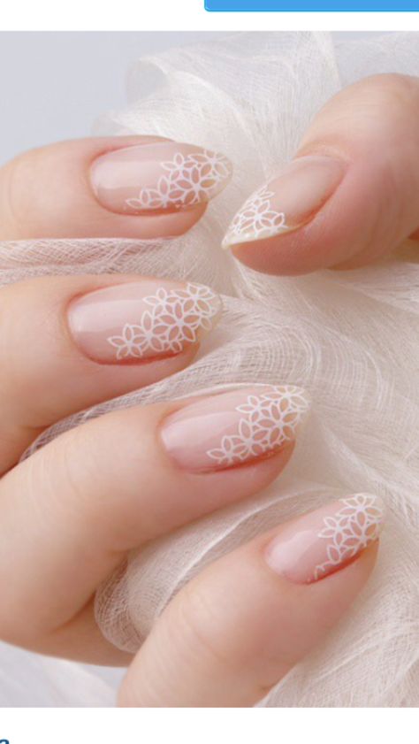 Unique Bridal Nails, Simple Wedding Nails For Bride, Weddig Nails, Lace Wedding Nails, Wedding Day Nails, Bridal Nails Designs, Lace Nail Art, 3d Nail Designs, Bridal Nail Art