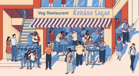 South Indian Restaurant, Veg Restaurant, Bangalore City, Personal Illustration, Comics Illustration, Indian Restaurant, City Illustration, 2025 Calendar, Rv Travel