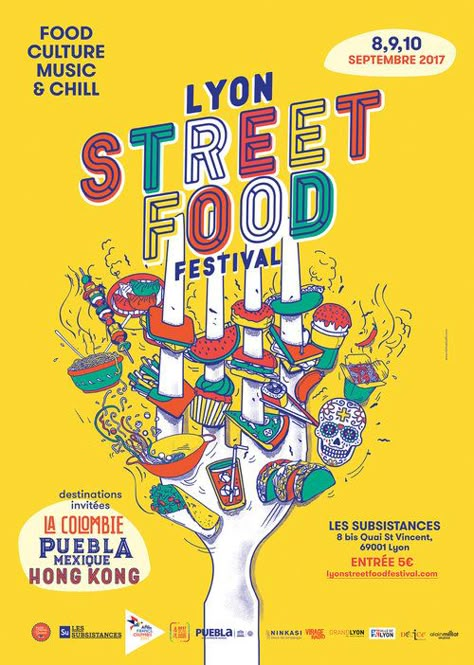 Food Festival Design, Food Identity, Food Festival Poster, Illustration Design Poster, Food Posters, Food Fest, Festival Logo, Desain Editorial, Event Posters