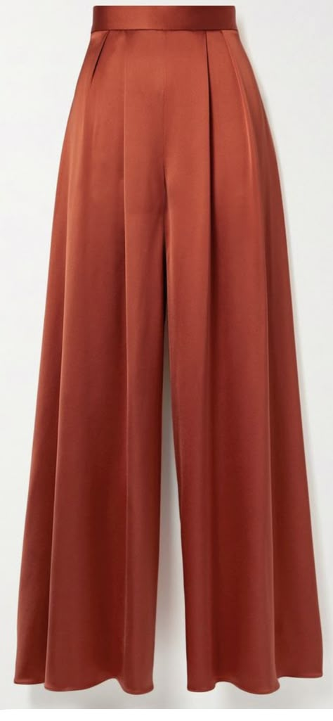 Palazzo Pants Outfit, Sew And Sell, Christmas Presents For Kids, Fur Dress, Fashionable Work Outfit, Woman Pants, Silk Clothes, Slacks Trousers, Brandon Maxwell