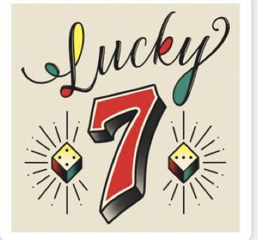 Lucky Seven, 7 Tattoo, Traditional Tattoo Designs, Astrology Tattoo, Lucky 7, Going Live, Funny Tattoos, Number 7, American Traditional Tattoo