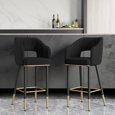 Taburete de bar moderno tapizado en terciopelo gris con respaldo bajo y reposapiés Kitchen Island Stools Modern, Bar Counter Chair Design, Gray Bar Stools Kitchen Island, Bar Chairs Kitchen Island Table, Modern Stools For Kitchen Island Metal, Kitchen Island Bar Stools Modern, Grey And Gold Kitchen Bar Stools, Counter Stools Kitchen Island Modern, Kitchen Island Chairs Uk