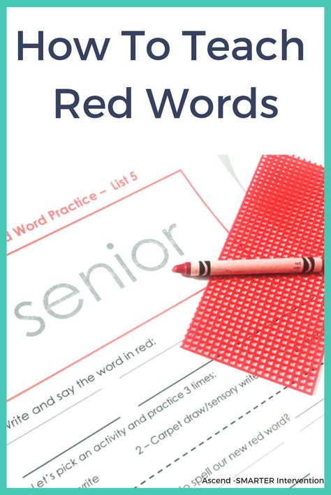 How to Teach Red Words | SMARTER Intervention Red Word Practice, Og Red Words, Red Words Orton Gillingham, Orrin Gillingham, Irregular Words, Multisensory Learning, Red Word, Phonics Spelling, Reading Phonics