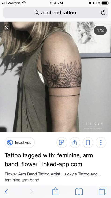 Upper Arm Cuff Tattoo, Women’s Upper Arm Tattoo, Upper Arm Sleeve Tattoo Women, Flower Arm Band Tattoo, Tattoo Band, Number Tattoos, Band Tattoo Designs, Armband Tattoo Design, Band Tattoos