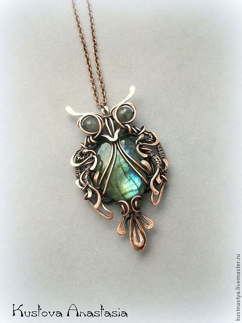 Kustova Anastasia Crochet Metal, Wire Jewelery, Wire Jewelry Making, Bijoux Fil Aluminium, Wire Jewelry Designs, Wire Work Jewelry, Labradorite Jewelry, Homemade Jewelry, Work Jewelry