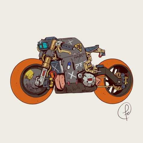 From the slums of 2043, Fernando Correa on ArtStation at https://www.artstation.com/artwork/8lWYdE Cyberpunk Bike, Cyberpunk Rpg, Machine Art, Motorcycle Drawing, Motorcycle Illustration, Futuristic Motorcycle, Promo Poster, Cool Car Drawings, Concept Motorcycles