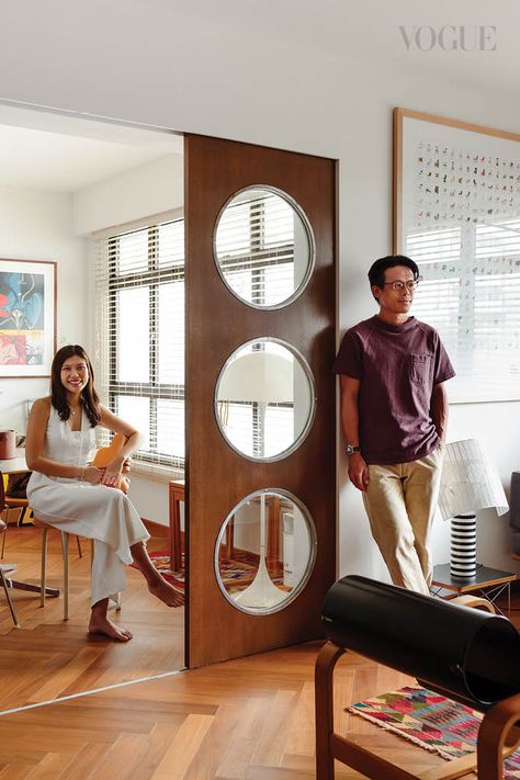 This mid-century modern apartment in Singapore is filled with vintage memorabilia Butterfly Stool, Mid Century Modern Apartment, Sori Yanagi, Wall Shelving Units, Interior Design Singapore, Alvar Aalto, Timber Flooring, Modern Apartment, Windows Doors