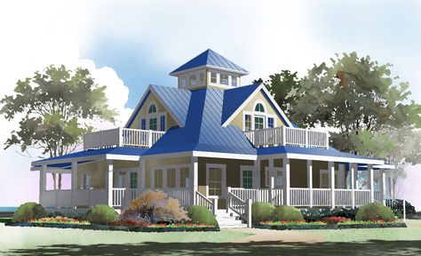 Island Cottage - Crawlspace Foundation, 2058 SF - Southern Cottages Southern Cottage House Plans, Cape Cod House Plans, Island Cottage, Small Cottage House Plans, House Plan With Loft, Southern Cottage, Small Cottage Homes, Coastal House Plans, Porch House Plans