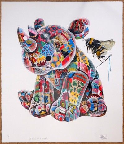 PaperArtsy: 2016 Topic #9 Mono Printing {Challenge} Masai Art, Endangered Species Art, Mono Printing, Save The Rhino, Gelli Printing Art, Artist Prints, Gelli Plate Printing, Gelli Arts, Gelli Printing