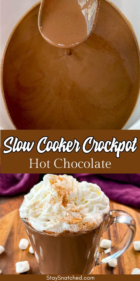 Warm up your holiday season with a cozy cup of homemade Crockpot hot chocolate, made creamy and delicious—without any condensed milk! This easy slow-cooker recipe is perfect for the holiday season including Christmas Eve gatherings, filling your home with the rich aroma of chocolate as it simmers to perfection. Hot Chocolate Recipes Without Sweetened Condensed Milk, Homemade Hot Cocoa Crockpot, Crockpot Hot Chocolate Recipes, Crockpot Hot Chocolate Recipe Easy, Hot Chocolate Crockpot Recipe, Crockpot Cocoa, Easy Crockpot Hot Chocolate, Crockpot Hot Cocoa, Hot Cocoa Crockpot Recipe