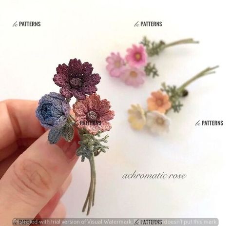 The Perfect Tiny Present: 20 Mini Crochet Gift Ideas They'll Adore Dog Sweater Crochet Pattern, Micro Crochet, Crochet Brooch, Yarn Flowers, Crochet Jewelry Patterns, Crochet Bouquet, Crochet Plant, Kids Crochet, Crochet Clothes For Women