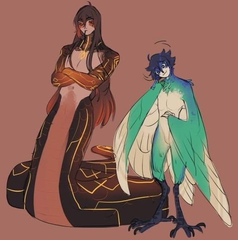 Centaur Sitting, Naga X Human, Genish Impact Characters, Naga Fanart, Naga Monster, Naga Character Design, Naga Oc, Harpy Oc, Venti Art