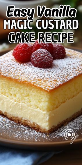 Easy Vanilla Magic Custard Cake Flan Cheesecake, Vanilla Magic Custard Cake, Vanilla Custard Cake, Magic Cake Recipes, Magic Custard Cake, Custard Cake Recipes, Easy Carrot Cake, Coconut Cheesecake, Custard Desserts