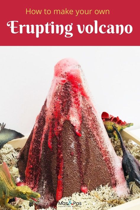 How to make your own exploding volcano. Amaze the kids with this DIY volcano. Add the magic ingredients, sit back and watch the lava flow. A brilliant science experiment for kids. It’s easier than it looks to make these fun and fab exploding volcanoes #scienceexperimentforkids #DIYexplodingvolcano #volcanoexperiment #scienceexperimentforkids #volcano #makeanexplodingvolcano Exploding Volcano Experiment, Dinosaur Volcano Experiment, How To Make A Volcano Erupt, Make A Volcano Kids, Volcano Eruption Project, Erupting Volcano Project For Kids, How To Make Volcano Projects, Volcano Experiment For Preschool, How To Make A Volcano Project Kids