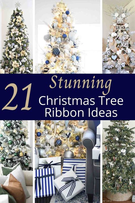 21 Stunning Christmas Tree Ribbon Decoration Ideas This Holiday Season Ribbon Ideas For Christmas Trees, Mesh Ribbon Christmas Tree, Christmas Tree Mesh Ribbon, Pencil Tree Decorating Ideas, Pencil Trees Decorating Ideas, Dollar Tree Easter Decor, Christmas Tree Ribbon Ideas, Tree Ribbon Ideas, Ribbon Tree