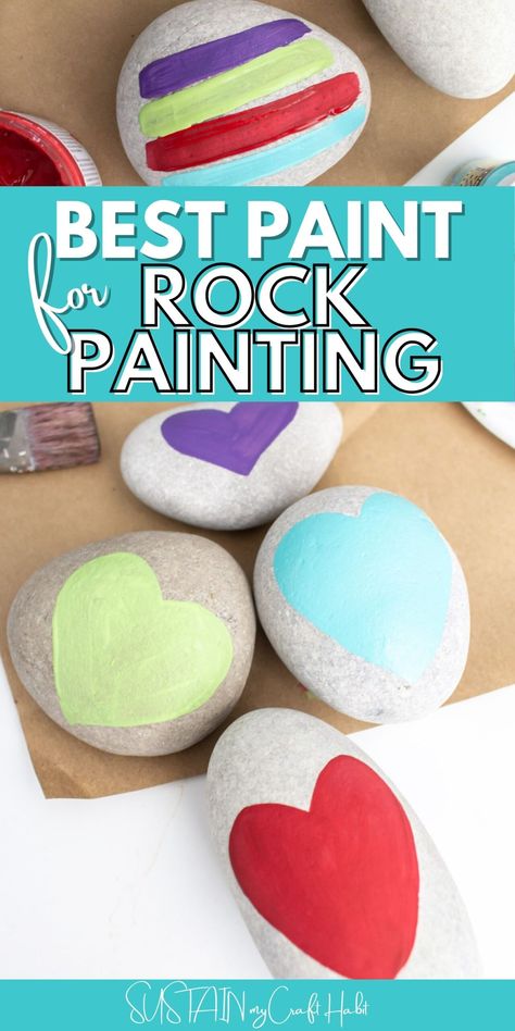 When it comes to choosing the best paint for rocks, we have all the answers here with this post along with other helpful tips to get started. From multisurface satin, acrylics, chalky and outdoor, we test and review the pros and cons of a variety of different types of paints for stones. #sustainmycrafthabit Paint For Rocks, Acrylic Painting Rocks, Acrylic Painting For Kids, Pet Stones, Rock Painting Supplies, Type Of Paint, Different Types Of Painting, Best Paint, Painted Rocks Craft