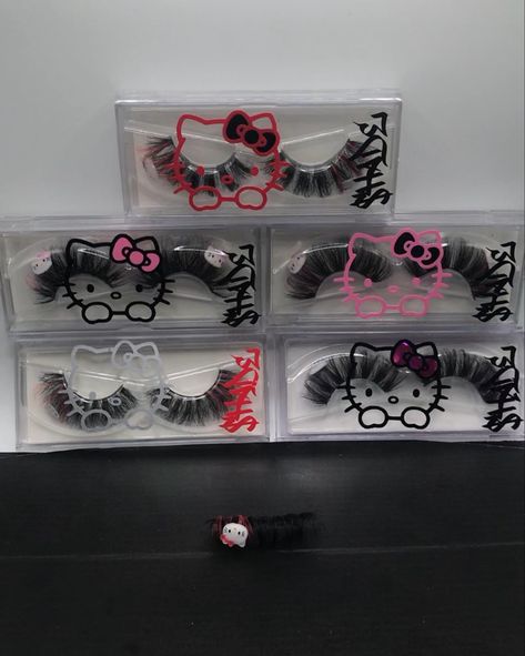 Kawaii Lashes, Hello Kitty Lashes, Hello Kitty Lash Curler, Gyaru Eyelashes, Eyelashes Box Hello Kitty, Sanrio Cosmetics, Hello Kitty Collection, I Love Makeup, Love Makeup