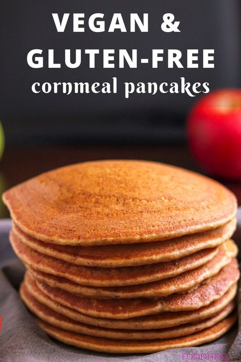 Gluten Free Cornmeal Pancakes, Anastasia Blogger, Recipes Pancakes, Cornmeal Recipes, Cornmeal Pancakes, Plant Based Recipes Breakfast, Vegan Breakfast Easy, Healthy Vegan Breakfast, Pancake Recipe Easy