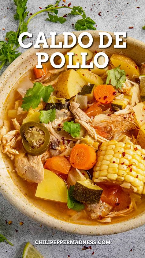 Caldo Recipe, Mexican Chicken Soup, Chicken Soup Recipes Homemade, Mexican Soup Recipes, Pollo Recipe, Mexican Soup Chicken, Chicken Soup Recipe, Homemade Chicken Stock, Mexican Soup