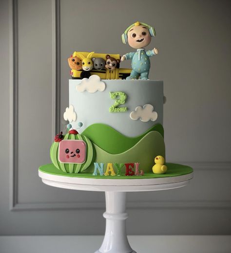 Cocomelon Birthday Cake, Cocomelon Cake, Baby Birthday Party Decorations, Coco Melon, Cocomelon Birthday, Cake Kids, Baby Birthday Cakes, Pretty Birthday Cakes, Cute Birthday Cakes