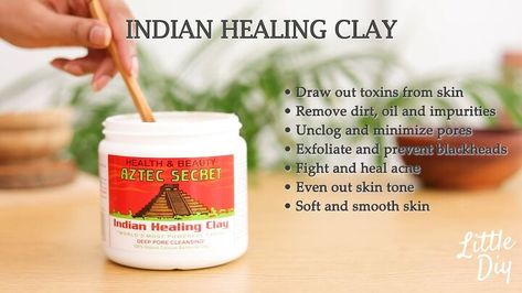 Clay Mask Ideas, Diy Bentonite Clay Mask, Spray Bottle Diy, Clay Mask Benefits, Indian Healing Clay Mask, Diy Clay Mask, Aztec Clay Mask, Aztec Clay, Bentonite Clay Mask