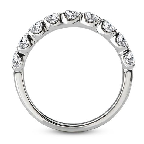 Brilliant round diamonds nestle one another across the top of this timeless women's anniversary band. Fashioned in 14K white gold, the total diamond weight of the ring is 7/8 carat.The diamonds are independently certified by Gemological Science International. Diamond Anniversary Bands, Diamond Anniversary, Anniversary Bands, Round Diamonds, The Ring, Diamonds, White Gold, Science, The Top