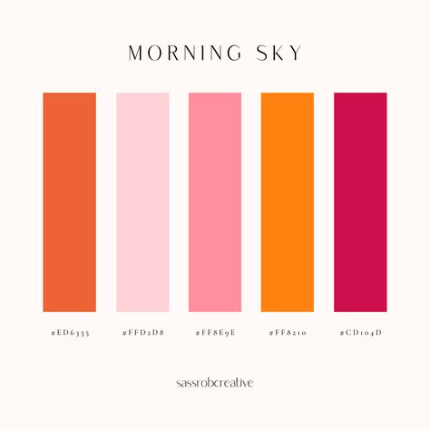 Morning sky 💗 Get in touch for services via DM or email info@sassrobcreative.com ✨​​​​​​​​​​​​​​​​​​​​​​​​​​​​​​​​ #colourpalette #colourpalettes #colourpaletteinspiration #colourpaletteoftheday #colourpaletteinspo #graphicdesign #creative #inspofinds Red Wedding Colors Palette, Pink And Orange Wedding Palette, Wedding Color Orange, Red Pink White Color Palette, Colour Palette With Orange, Morning Sky Color Palette, Orange And Pink Color Scheme, Seven Color Palette, Pink Orange Colour Palette