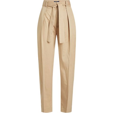 Polo Ralph Lauren Tapered Pants ($210) ❤ liked on Polyvore featuring pants, bottoms, jeans, pantalones, trousers, beige, high rise trousers, polo ralph lauren pants, high-waisted trousers and tapered pants Taper Cut, Beige Hose, Ralph Lauren Trousers, High Rise Trousers, Beige Pants, Tapered Trousers, Fashion Attire, Pantalon Large, Looks Chic