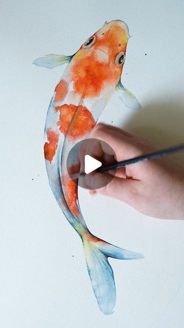 Kiley Busko on Instagram: "Watercolor Koi fish painting" How To Draw Koi Fish, Koi Fish Watercolor Paintings, Koi Watercolor Painting, Koi Fish Watercolor Paintings Easy, Water Colour Painting Watercolour, Fish Art Painting, Coy Fish Watercolor, Watercolour Koi Fish, Koi Fish Painting Watercolors