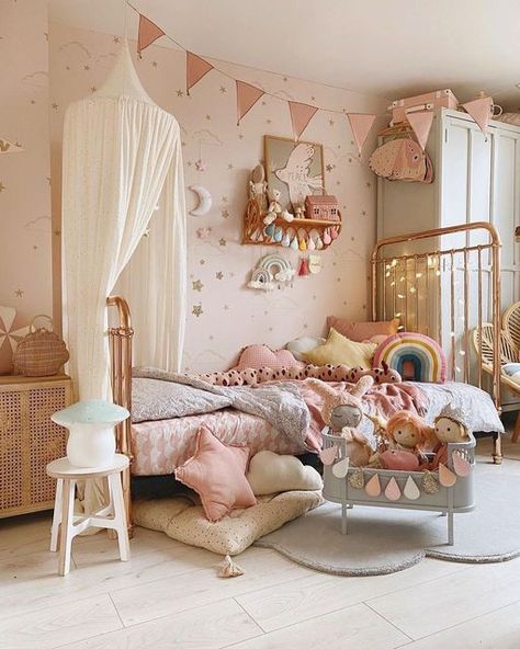 Uni Room Ideas Uk, Scandi Kids Room, Uni Room Ideas, Dinkum Doll, Bedroom Moodboard, Girl Room Inspiration, Pink Bedroom For Girls, Olli Ella, New Bedroom Ideas