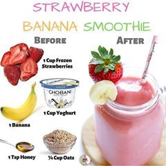 Strawberry Banana Smoothie, Smoothie Diet Plans, Healthy Drinks Recipes, Fruit Smoothie Recipes, Diet Nutrition, Smoothie Shakes, Strawberry Banana, Banana Smoothie, Smoothie Drinks