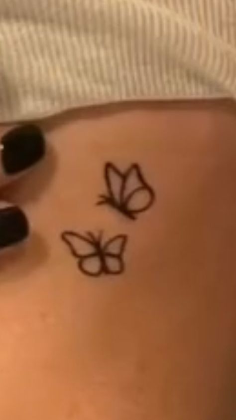 Stick N Poke Ideas Simple, Tiny Stomach Tattoos, Stick N Poke Butterfly, Flower Stick N Poke, Stick And Poke Tattoo Ideas Meaningful, Stuck And Poke Tattoo Ideas, Butterfly Stick And Poke, Cute Stick N Poke Tattoos, Small Stick And Poke Tattoo Ideas