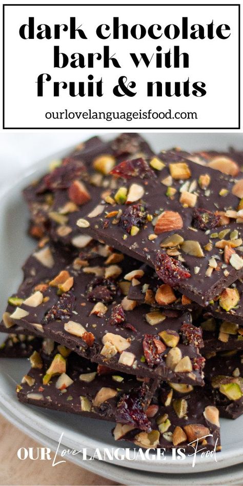 Easy Treat Recipes, Dark Chocolate Bark, Dark Chocolate Recipes, Healthy Dark Chocolate, Kid Friendly Dessert, Chocolate Bark Recipe, Bark Recipes, No Bake Recipes, Salty Treats