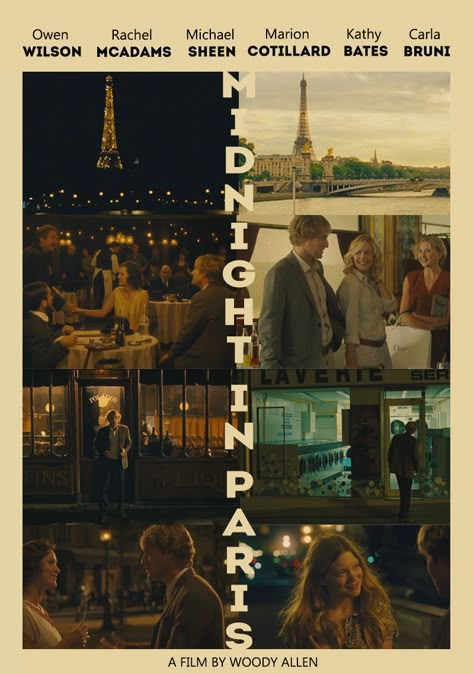 Midnight In Paris Aesthetic, Paris Movie, Woody Allen Movies, Family Traveling, Midnight In Paris, At The Movies, Paris Poster, Movie Shots, Engaged Couple