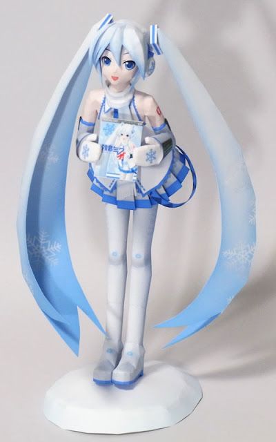 Snow Miku Hatsune Papercraft Snow Miku Papercraft, Miku Paper Doll, Hatsune Miku Papercraft, Miku Papercraft, Paper Figurines, Papercraft Templates Printables, Anime Papercraft, Cute Paper Crafts, Miku Figures