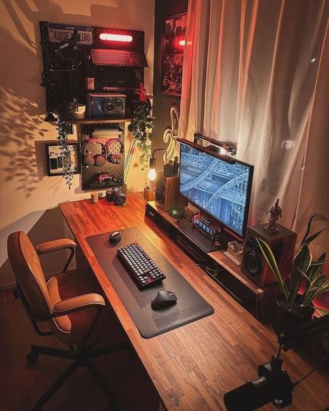 Gaming Desk Setup, Home Studio Setup, Desktop Setup, Bedroom Setup, Room Redesign, Computer Room, Gaming Room Setup, Computer Setup, Gamer Room