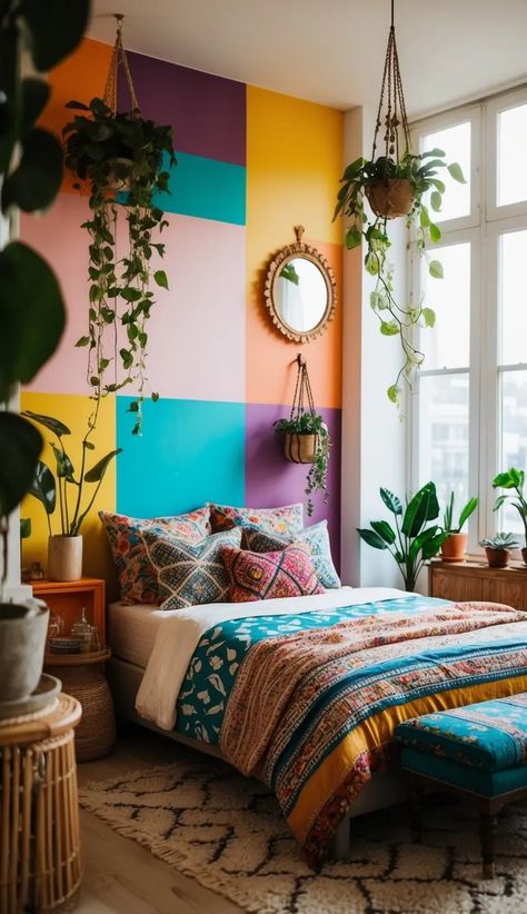 21 Eclectic Boho Bedroom Ideas to Transform Your Space Groovy Bedroom Aesthetic, Funky Bedroom Ideas, Eclectic Boho Bedroom, Groovy Bedroom, Global Inspired Decor, Boho Bedrooms, Comfy Vibes, Boho Bedroom Ideas, Bedroom Design Inspiration