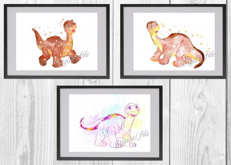 Land Before Time, Disney Print, Watercolor Nursery, Watercolor Rainbow, Nursery Room Decor, My Works, Nursery Themes, Room Wall Decor, Cartoon Character