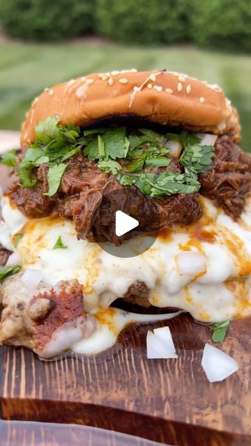 Joey DiApice on Instagram: "Birria Smash Burgers! Hands down one of the best burgers I’ve ever made. Here’s a little secret if you’re pressed for time and don’t want to make a consume from scratch. Grab some @chantysbirria, it’s so easy and so dang good! #birria #burger #bbq #ncbbq #bbqfriend" Birria Burger, Mexican Burgers, Burger Bbq, Nc Bbq, Smash Burgers, The Best Burgers, Best Burgers, Smash Burger, Good Burger