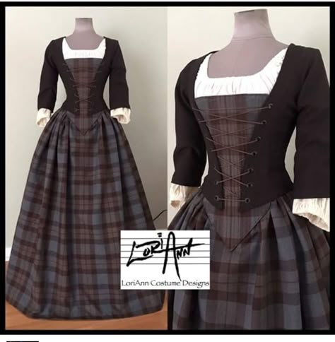 Outlander Clothing, Historical Cosplay, Primitive Clothing, Scottish Dress, Outlander Costumes, Scottish Clothing, Century Dress, Old Fashion Dresses, 18th Century Fashion