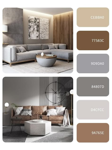 [CommissionsEarned] 58 Must Have Modern Bedroom Decor Ideas Color Schemes Recommendations To Copy 2022 #modernbedroomdecorideascolorschemes Bedroom Gray Color Scheme, Gray Colour Combination Living Rooms, Gray Flooring Brown Furniture, Gray White And Wood Living Room, Grey Color Pallete Living Room, Apartment Interior Color Schemes, Grey White Beige Color Scheme, Gray Palette Living Room, Cool Tone Living Room Grey